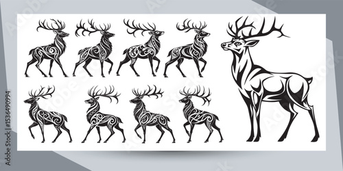 deer Vector illustration silhouette design