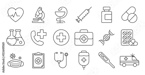 Medical icon set. Containing healthcare,