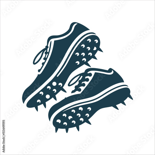 Cricket Shoes Spiked Sole Icon Vector Cricket Boots Spiked sole detail