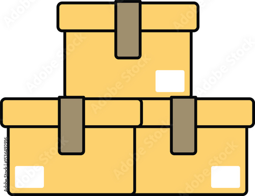 Stack of shipping cardboard boxes illustration