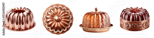 Ornate copper baking molds for delectable desserts