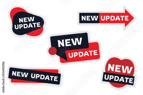 red sticker design set of vector stickers new update