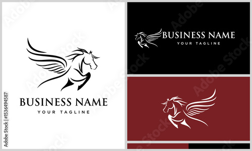 Winged Horse Logo Variations.
