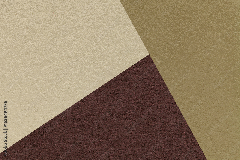 Fototapeta premium Geometric beige, dark brown and tan texture paper background for presentation, banner or card design template