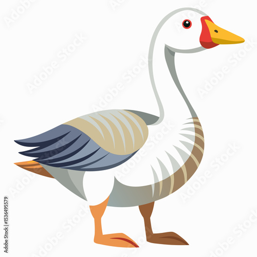 goose on white background