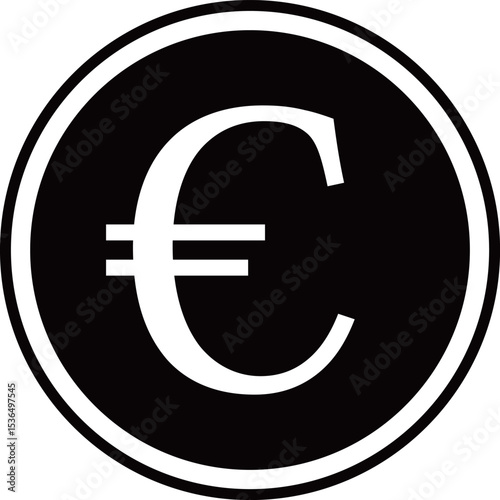 ユーロ記号のアイコン　モノトーン