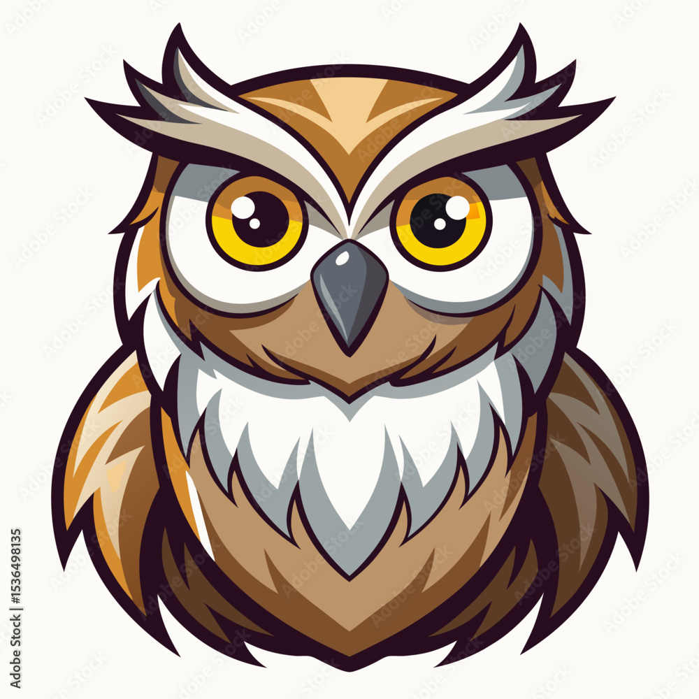 Naklejka premium owl on white background