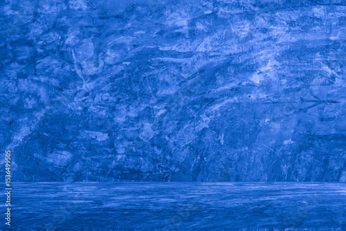 Wall interior background, studio and backdrops show products.with shadow from window color white and blue background for text insertion and presentation product	