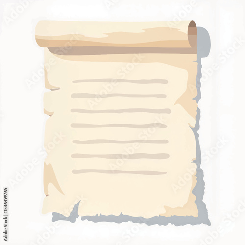 Blank parchment paper with lined details for creative writing, inspiration