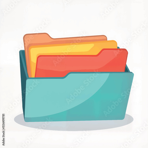 Color-coded classroom file organizer with vibrant folders, organizational tool