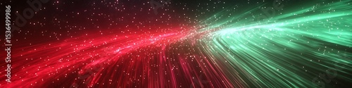 Explosive aurora colorbeam in crimson and seafoam neon digital trails