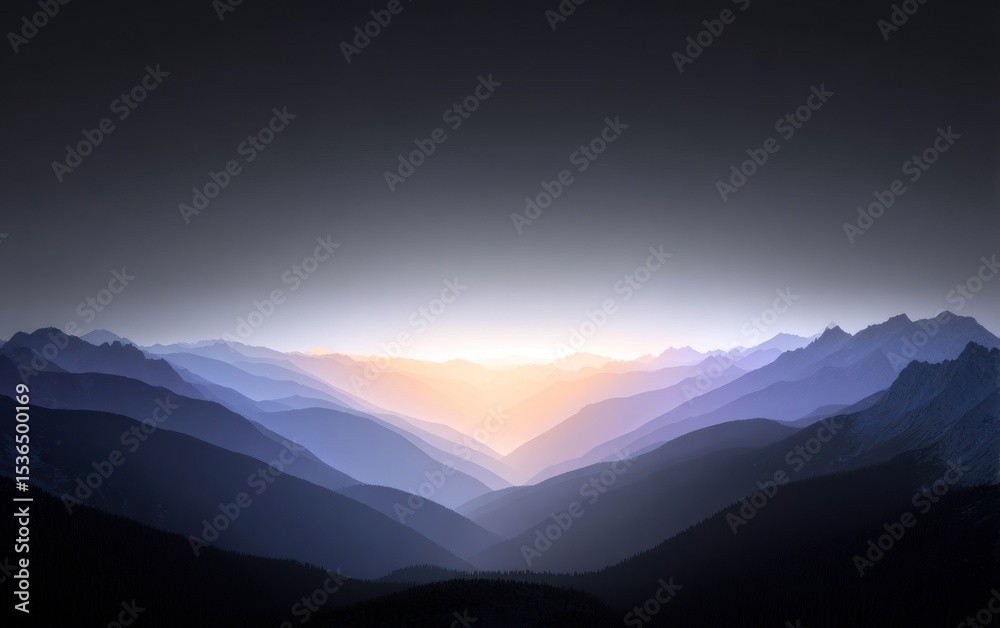 Fototapeta premium Sunrise over mountain peaks