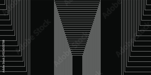 Black abstract background design. Premium stripe texture for banner business backdrop. Dark horizontal vector template art simple good modern