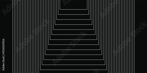 Black abstract background design. Premium stripe texture for banner business backdrop. Dark horizontal vector template art simple