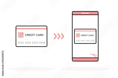 スマホにクレジットカードの情報を紐づけるイメージイラスト