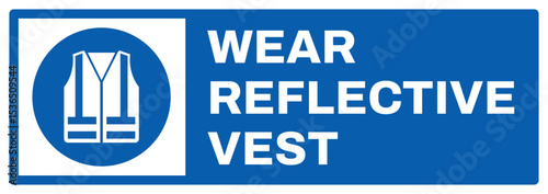 mandatory safety signs v2 uppercase text_wear reflective vest landscape size 1/2 a4,a3,a2,a1	 

