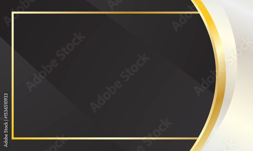 Luxury black gradient abstract curve corner border for business or certificate