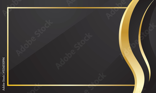 Luxury black gradient abstract wave corner border for business or certificate