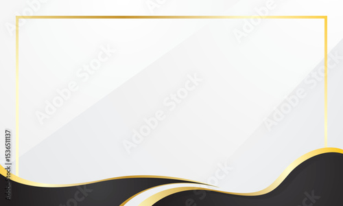 Modern white background with luxury black gold border