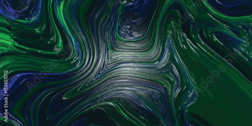 Abstract swirling liquid in shades of green and blue forming a dynamic and textured artistic background