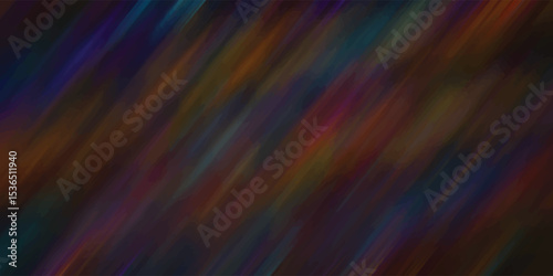 Diagonal brushstroke design with a dark color palette illustrating a colorful impression of movement for artistic design