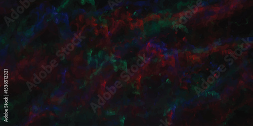 Watercolor painted nebulous cosmic night sky with red green and blue hues suitable for artistic celestial or imaginative science fiction themed design.