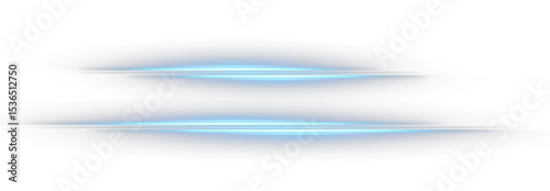 Blue light speed line, light motion glow glowing this neon flash PNG Overlay features a soft LED trail and blur effect on a transparent background, ideal for dynamic design accents.