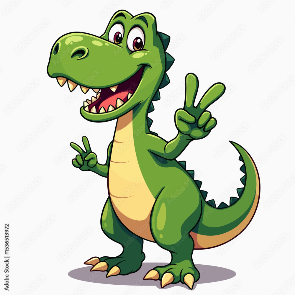 Fototapeta premium Cute Cartoon Dinosaur - Tyrannosaurus Rex Animal Vector Illustration