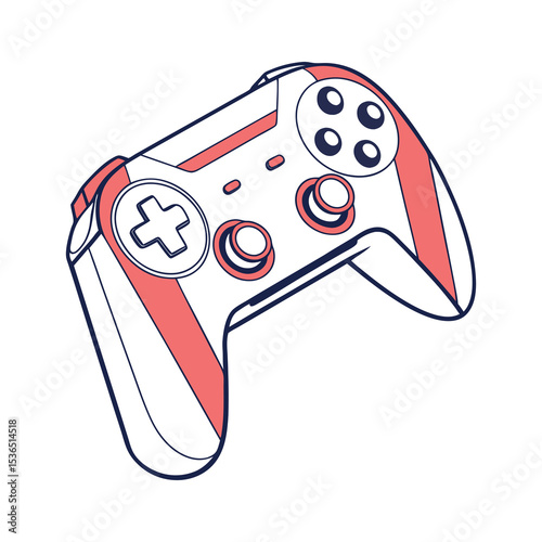 Modern gaming controller illustration design