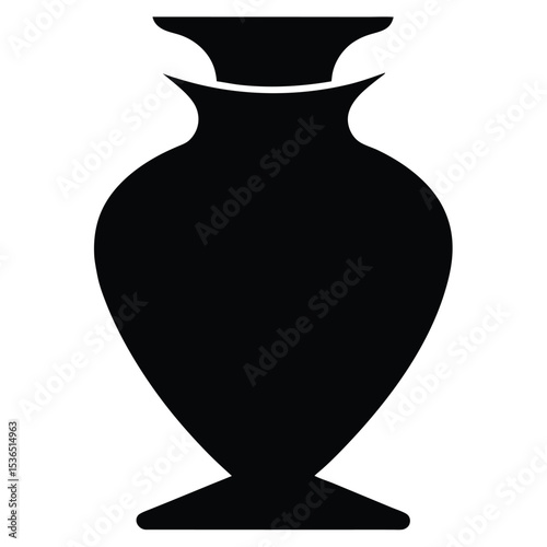 black vase isolated on white