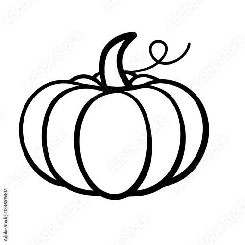 Cute Pumkin Sketch Outline Icon