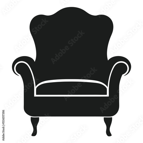 black leather armchair isolated