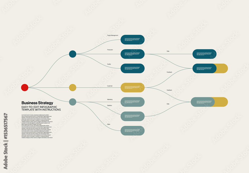 Business Strategy Mind Map Infographic Template with Instructions Stock ...