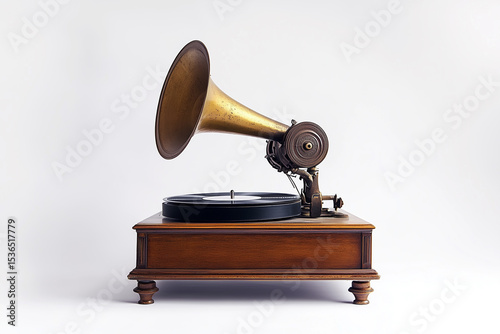 vintage mechanical music player with crank handle
