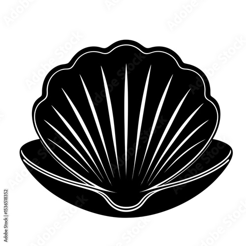 Clamshell Shilhouette Illustration