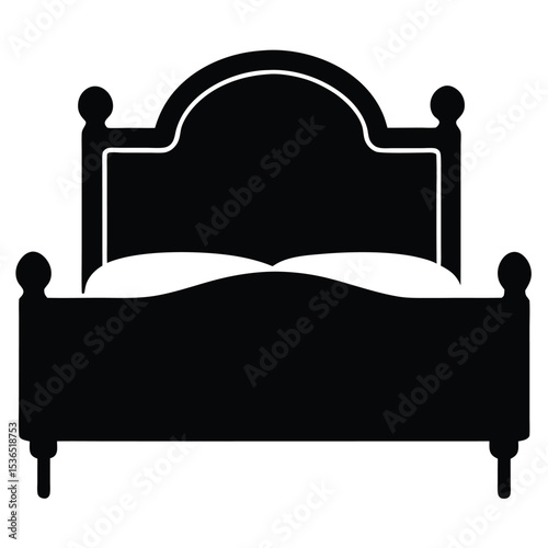  a silhouette of a bed