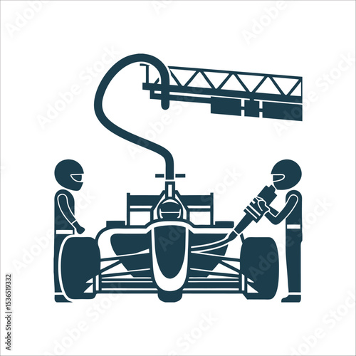 Formula One Pit Stop Refueling Icon Fuel Nozzle Pit stop refueling