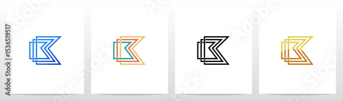 Outlines Parallel Lines Knit Initial Letter Logo Design K