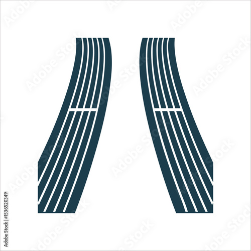 Abstract Racing Track Finish Line Illustration Finish Line Stripes Two parallel lines