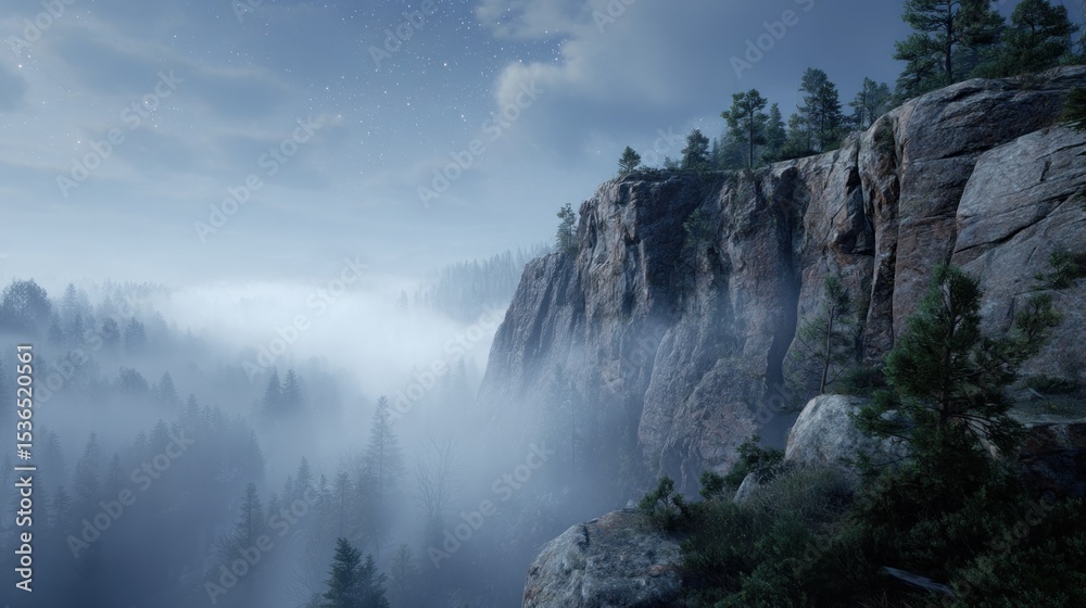 Obraz premium Misty mountain view