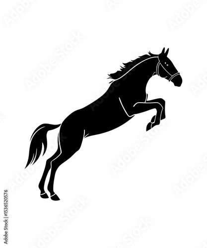 Horse jumping vector illustration art silhouette graphic design, Collection of horse silhouettes set vector illustration. isolated on white background, Horse silhouettes, Horse racing silhouette 