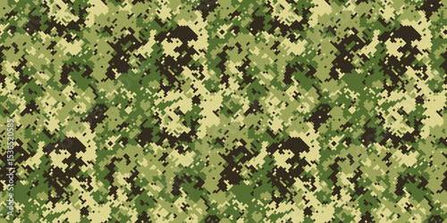 Abstract digital camouflage pattern.  Versatile texture ideal for backgrounds, apparel design, military themes, or tactical projects.