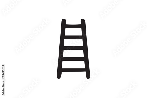 Ladder icon silhouette on white background.