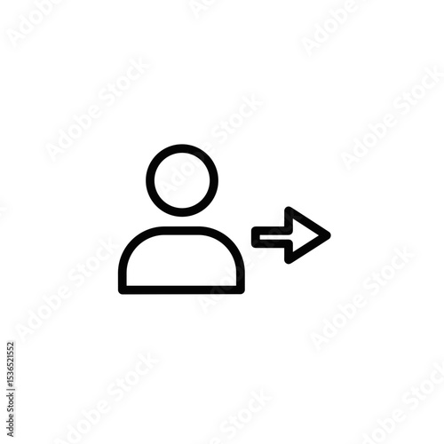 Sign out logout icon with person and arrow in simple design  