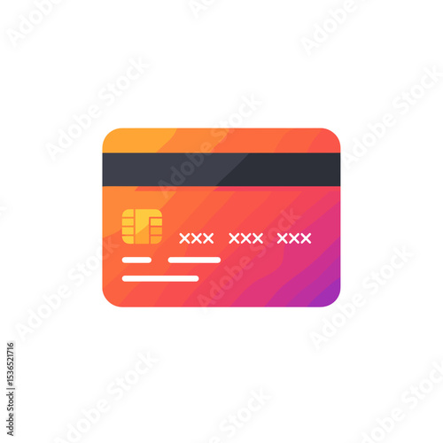 Payment card with colorful gradient design for financial transactions  