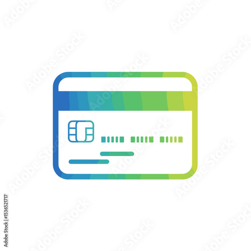 Digital credit card icon in gradient green and blue design  