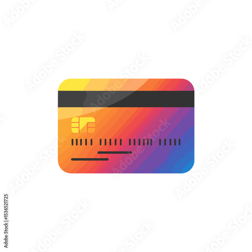 Colorful credit card illustration in abstract gradient style  