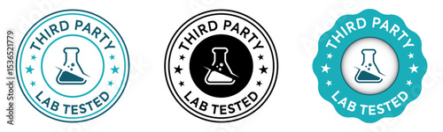 Third Party Lab Tested Seal Badge with Science Flask Icon