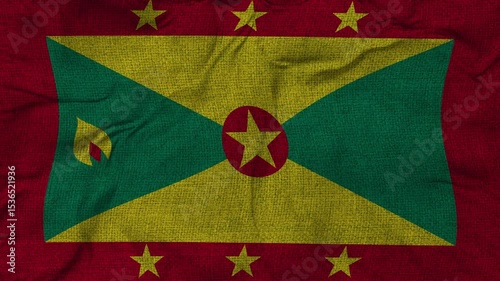 Grenada flag animation seamless loop. 4k