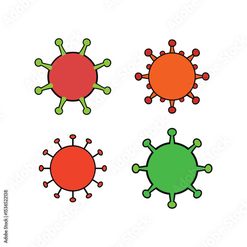 Set of virus vector art illustration
